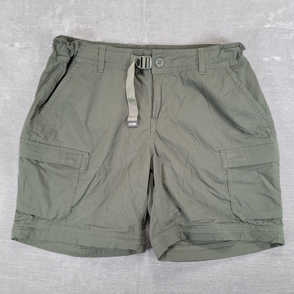 REI Co-op Sahara Cargo Shorts Womens 10 Petite Green Relaxed Fitβ Hiking Utility
